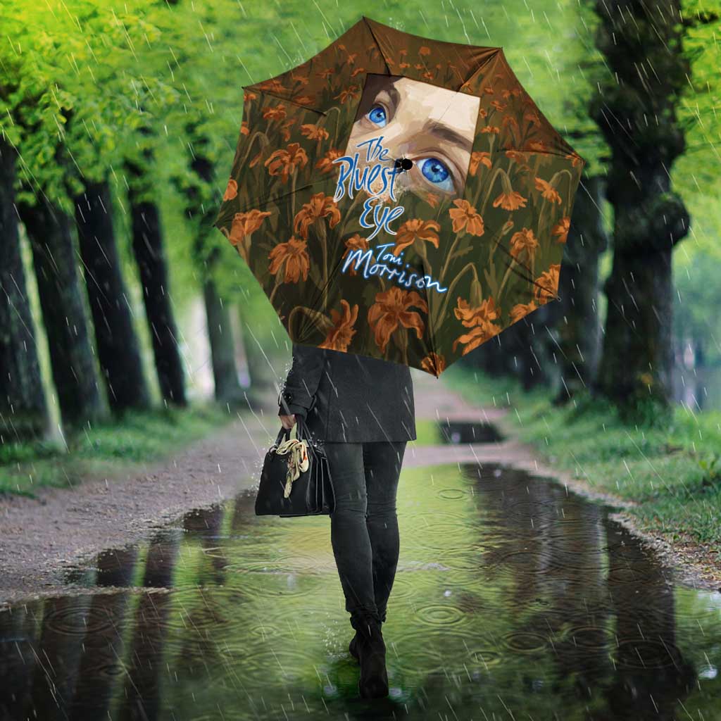 Toni Morrison Umbrella Floral Themed Design Featuring The Bluest Eye Cover Art Thought-Provoking Quote - Wonder Print Shop