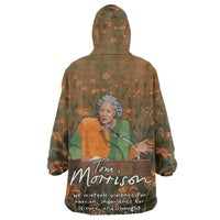 Toni Morrison Wearable Blanket Hoodie Floral Themed Design Featuring The Bluest Eye Cover Art Thought-Provoking Quote - Wonder Print Shop