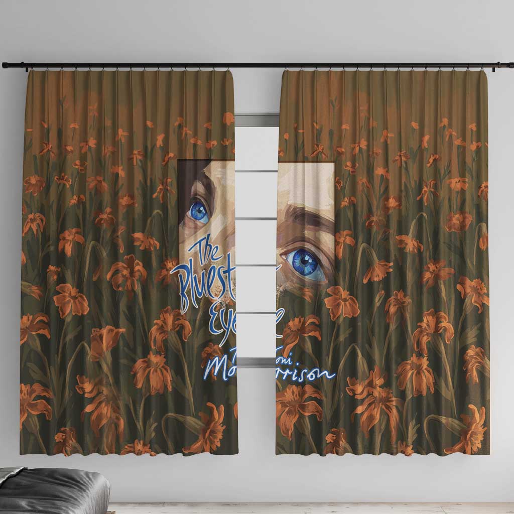 Toni Morrison Window Curtain Floral Themed Design Featuring The Bluest Eye Cover Art Thought-Provoking Quote - Wonder Print Shop