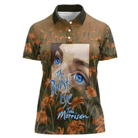 Toni Morrison Women Polo Shirt Floral Themed Design Featuring The Bluest Eye Cover Art Thought-Provoking Quote - Wonder Print Shop