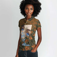 Toni Morrison Women Polo Shirt Floral Themed Design Featuring The Bluest Eye Cover Art Thought-Provoking Quote - Wonder Print Shop