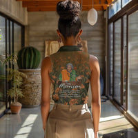 Toni Morrison Women Sleeveless Polo Shirt Floral Themed Design Featuring The Bluest Eye Cover Art Thought-Provoking Quote - Wonder Print Shop