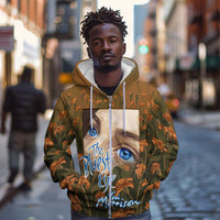 Toni Morrison Zip Hoodie Floral Themed Design Featuring The Bluest Eye Cover Art Thought-Provoking Quote - Wonder Print Shop