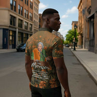 Toni Morrison Zipper Polo Shirt Floral Themed Design Featuring The Bluest Eye Cover Art Thought-Provoking Quote - Wonder Print Shop