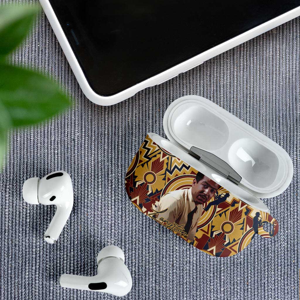 Langston Hughes AirPods Case Vibrant Jazz Age Pattern - Typewriter and Silhouettes Celebration of Harlem Renaissance - Wonder Print Shop