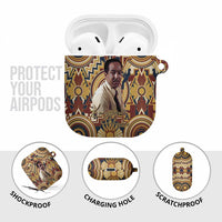 Langston Hughes AirPods Case Vibrant Jazz Age Pattern - Typewriter and Silhouettes Celebration of Harlem Renaissance - Wonder Print Shop