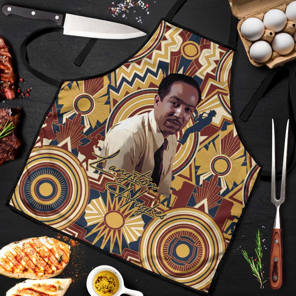 Langston Hughes Apron Vibrant Jazz Age Pattern - Typewriter and Silhouettes Celebration of Harlem Renaissance - Wonder Print Shop