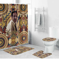Langston Hughes Bathroom Set Vibrant Jazz Age Pattern - Typewriter and Silhouettes Celebration of Harlem Renaissance - Wonder Print Shop