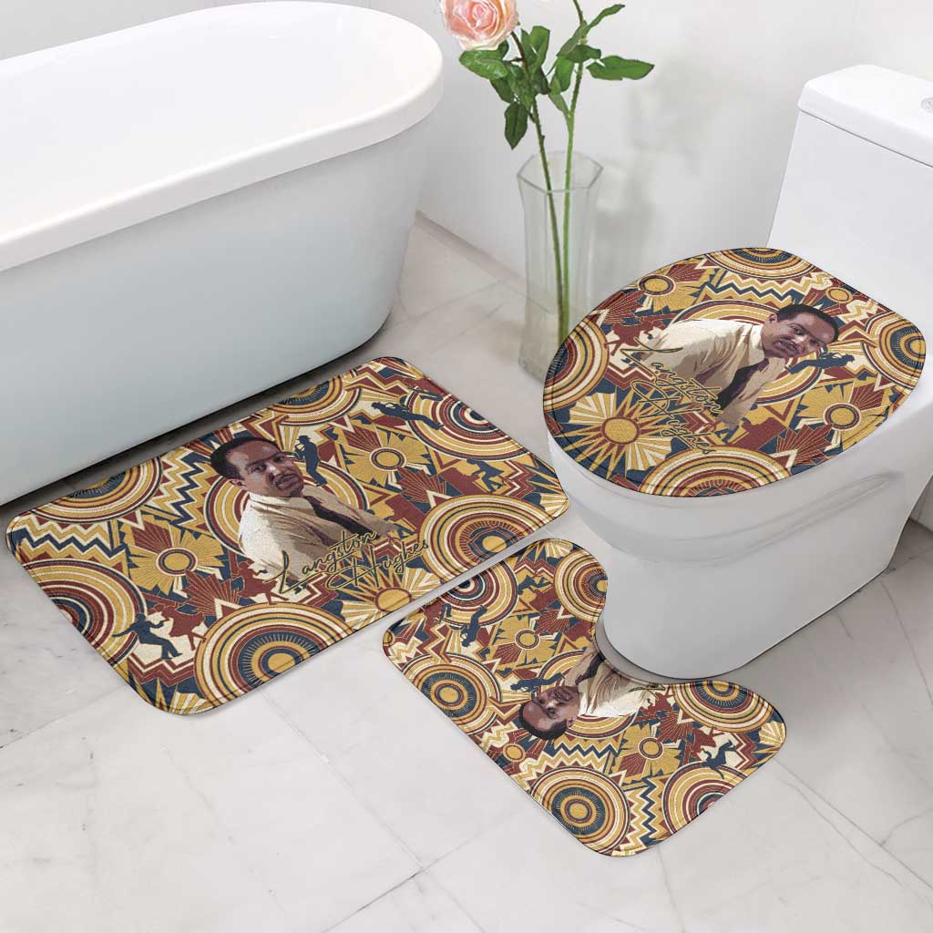 Langston Hughes Bathroom Set Vibrant Jazz Age Pattern - Typewriter and Silhouettes Celebration of Harlem Renaissance - Wonder Print Shop