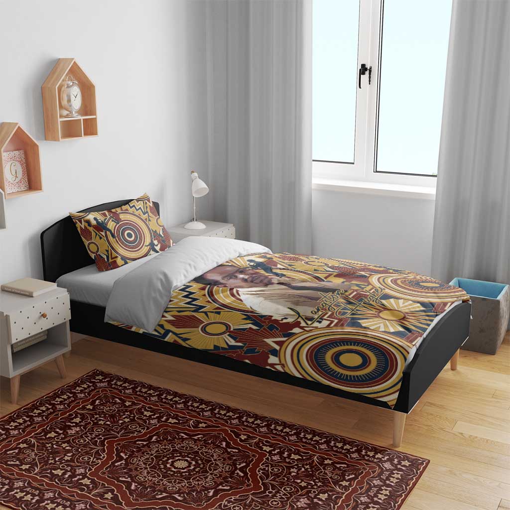 Langston Hughes Bedding Set Vibrant Jazz Age Pattern - Typewriter and Silhouettes Celebration of Harlem Renaissance - Wonder Print Shop