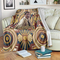 Langston Hughes Blanket Vibrant Jazz Age Pattern - Typewriter and Silhouettes Celebration of Harlem Renaissance - Wonder Print Shop