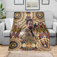 Langston Hughes Blanket Vibrant Jazz Age Pattern - Typewriter and Silhouettes Celebration of Harlem Renaissance - Wonder Print Shop