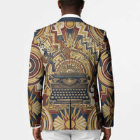 Langston Hughes Blazer Vibrant Jazz Age Pattern - Typewriter and Silhouettes Celebration of Harlem Renaissance - Wonder Print Shop