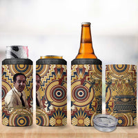 Langston Hughes 4 in 1 Can Cooler Tumbler Vibrant Jazz Age Pattern - Typewriter and Silhouettes Celebration of Harlem Renaissance - Wonder Print Shop