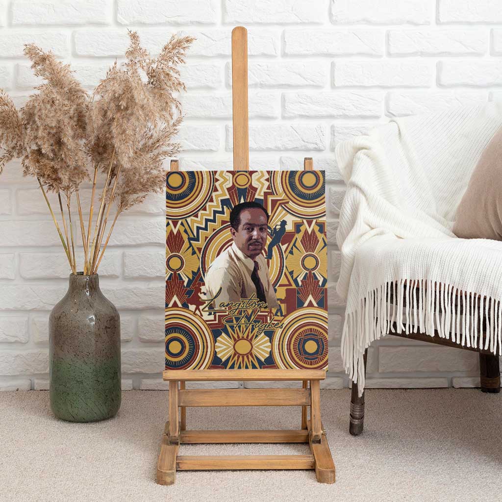 Langston Hughes Canvas Wall Art Vibrant Jazz Age Pattern - Typewriter and Silhouettes Celebration of Harlem Renaissance - Wonder Print Shop