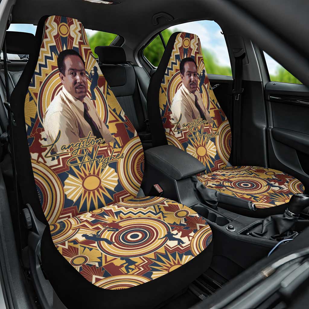 Langston Hughes Car Seat Cover Vibrant Jazz Age Pattern - Typewriter and Silhouettes Celebration of Harlem Renaissance - Wonder Print Shop