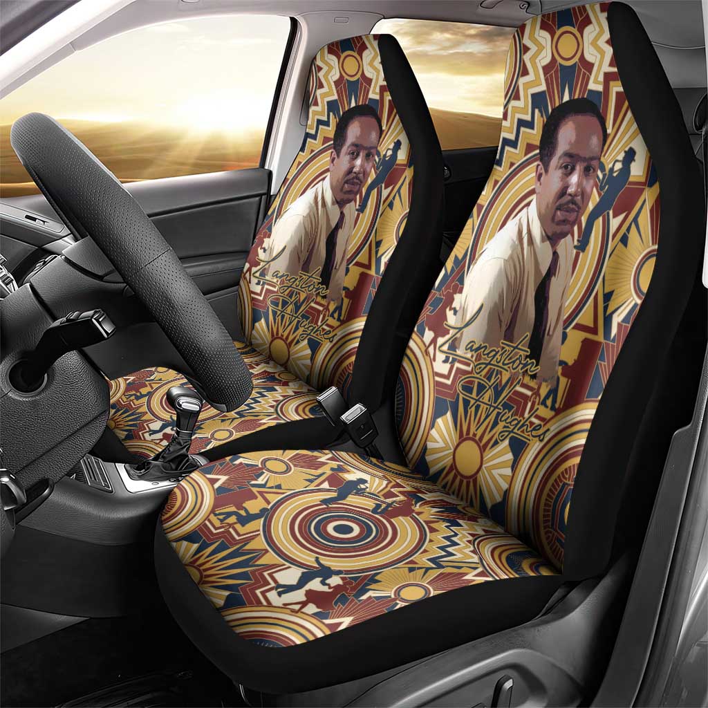 Langston Hughes Car Seat Cover Vibrant Jazz Age Pattern - Typewriter and Silhouettes Celebration of Harlem Renaissance - Wonder Print Shop