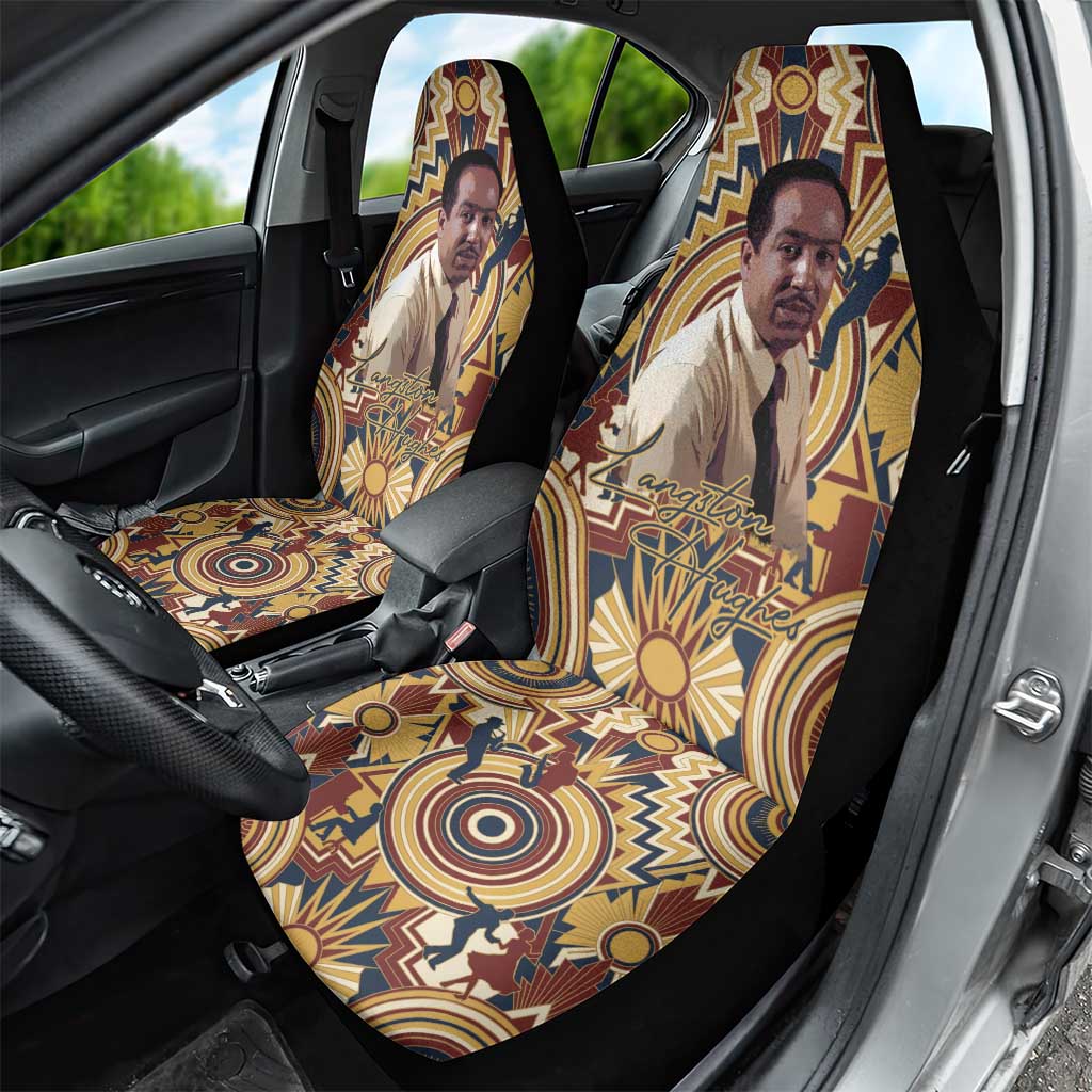 Langston Hughes Car Seat Cover Vibrant Jazz Age Pattern - Typewriter and Silhouettes Celebration of Harlem Renaissance - Wonder Print Shop