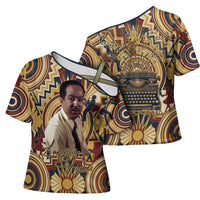 Langston Hughes Cross Shoulder Shirt Vibrant Jazz Age Pattern - Typewriter and Silhouettes Celebration of Harlem Renaissance - Wonder Print Shop