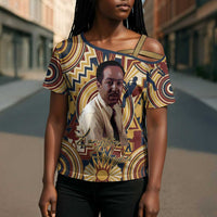 Langston Hughes Cross Shoulder Shirt Vibrant Jazz Age Pattern - Typewriter and Silhouettes Celebration of Harlem Renaissance - Wonder Print Shop