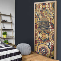 Langston Hughes Door Cover Vibrant Jazz Age Pattern - Typewriter and Silhouettes Celebration of Harlem Renaissance - Wonder Print Shop