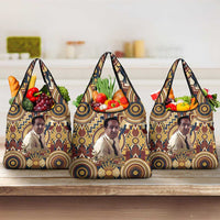 Langston Hughes Grocery Bag Vibrant Jazz Age Pattern - Typewriter and Silhouettes Celebration of Harlem Renaissance - Wonder Print Shop