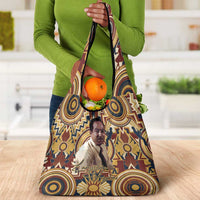 Langston Hughes Grocery Bag Vibrant Jazz Age Pattern - Typewriter and Silhouettes Celebration of Harlem Renaissance - Wonder Print Shop