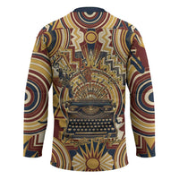 Langston Hughes Hockey Jersey Vibrant Jazz Age Pattern - Typewriter and Silhouettes Celebration of Harlem Renaissance - Wonder Print Shop