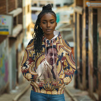 Langston Hughes Hoodie Vibrant Jazz Age Pattern - Typewriter and Silhouettes Celebration of Harlem Renaissance - Wonder Print Shop