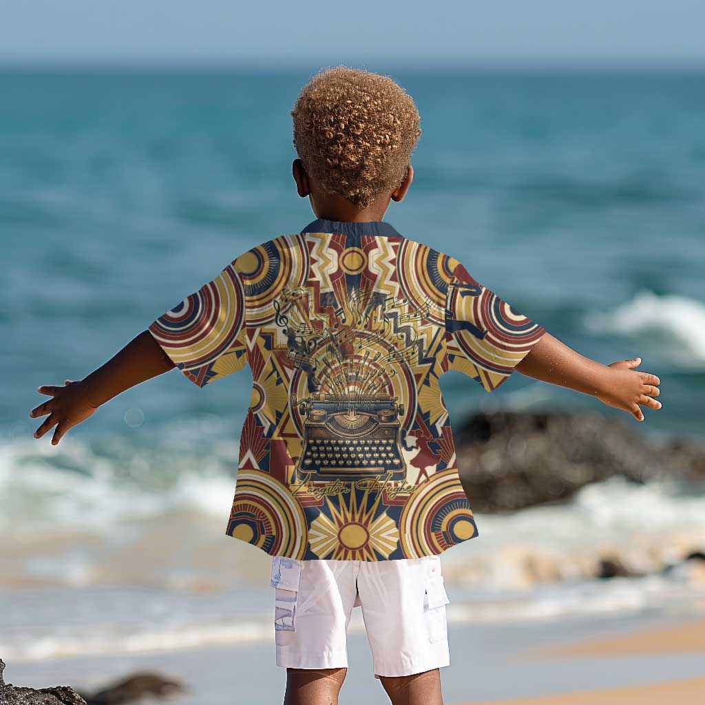 Langston Hughes Kid Hawaiian Shirt Vibrant Jazz Age Pattern - Typewriter and Silhouettes Celebration of Harlem Renaissance - Wonder Print Shop