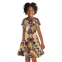 Langston Hughes Kid Short Sleeve Dress Vibrant Jazz Age Pattern - Typewriter and Silhouettes Celebration of Harlem Renaissance - Wonder Print Shop