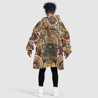 Langston Hughes Kid Wearable Blanket Hoodie Vibrant Jazz Age Pattern - Typewriter and Silhouettes Celebration of Harlem Renaissance - Wonder Print Shop