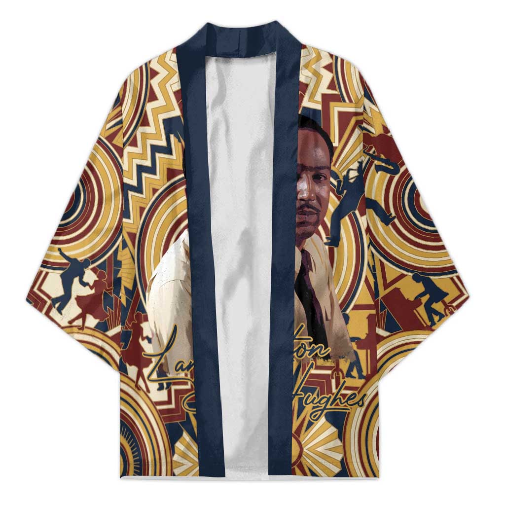 Langston Hughes Kimono Vibrant Jazz Age Pattern - Typewriter and Silhouettes Celebration of Harlem Renaissance - Wonder Print Shop