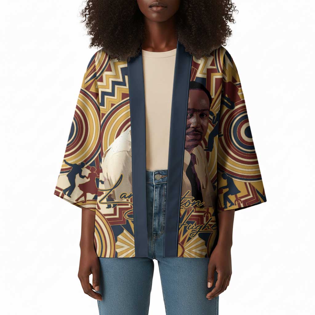 Langston Hughes Kimono Vibrant Jazz Age Pattern - Typewriter and Silhouettes Celebration of Harlem Renaissance - Wonder Print Shop