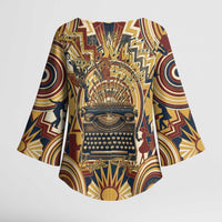 Langston Hughes Kimono Sleeve Blouse Vibrant Jazz Age Pattern - Typewriter and Silhouettes Celebration of Harlem Renaissance - Wonder Print Shop