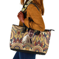 Langston Hughes Leather Tote Bag Vibrant Jazz Age Pattern - Typewriter and Silhouettes Celebration of Harlem Renaissance - Wonder Print Shop