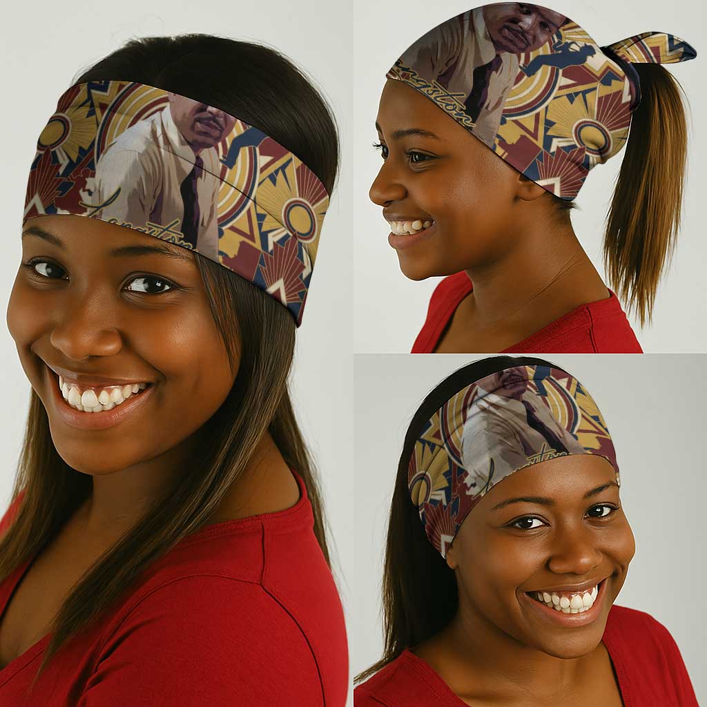 Langston Hughes Neck Gaiter Vibrant Jazz Age Pattern - Typewriter and Silhouettes Celebration of Harlem Renaissance - Wonder Print Shop