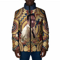 Langston Hughes Padded Jacket Vibrant Jazz Age Pattern - Typewriter and Silhouettes Celebration of Harlem Renaissance - Wonder Print Shop
