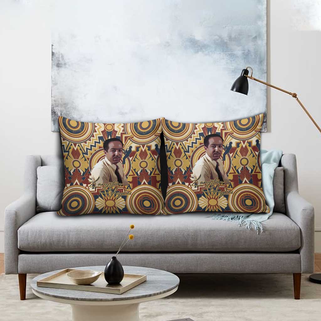 Langston Hughes Pillow Cover Vibrant Jazz Age Pattern - Typewriter and Silhouettes Celebration of Harlem Renaissance - Wonder Print Shop