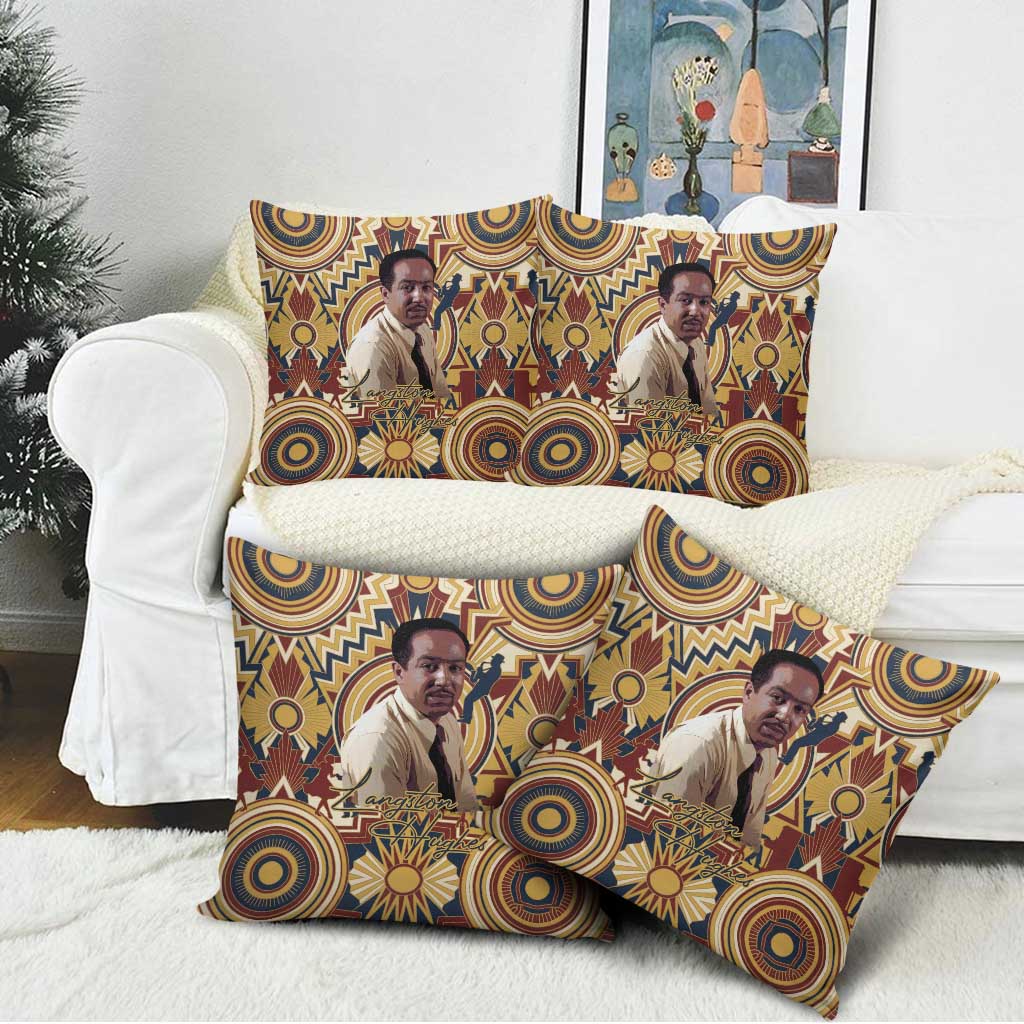 Langston Hughes Pillow Cover Vibrant Jazz Age Pattern - Typewriter and Silhouettes Celebration of Harlem Renaissance - Wonder Print Shop