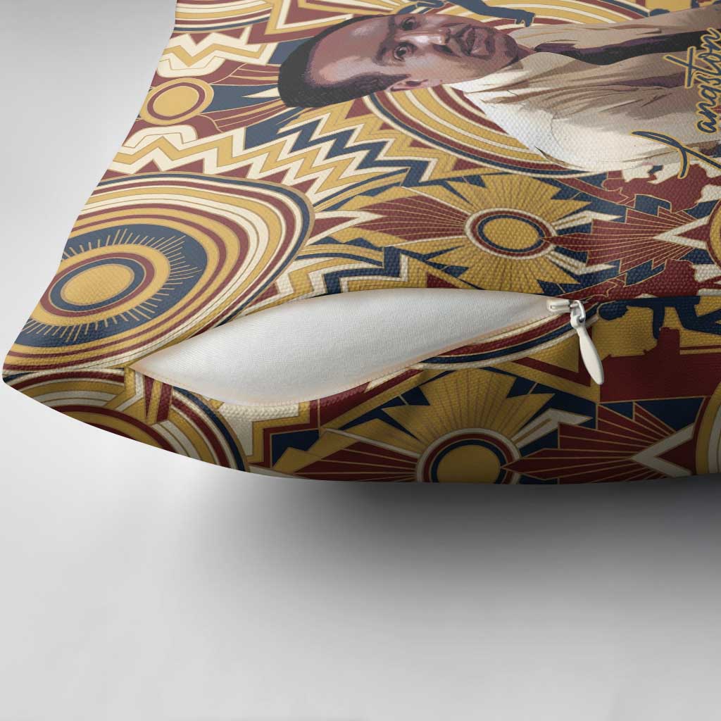 Langston Hughes Pillow Cover Vibrant Jazz Age Pattern - Typewriter and Silhouettes Celebration of Harlem Renaissance - Wonder Print Shop