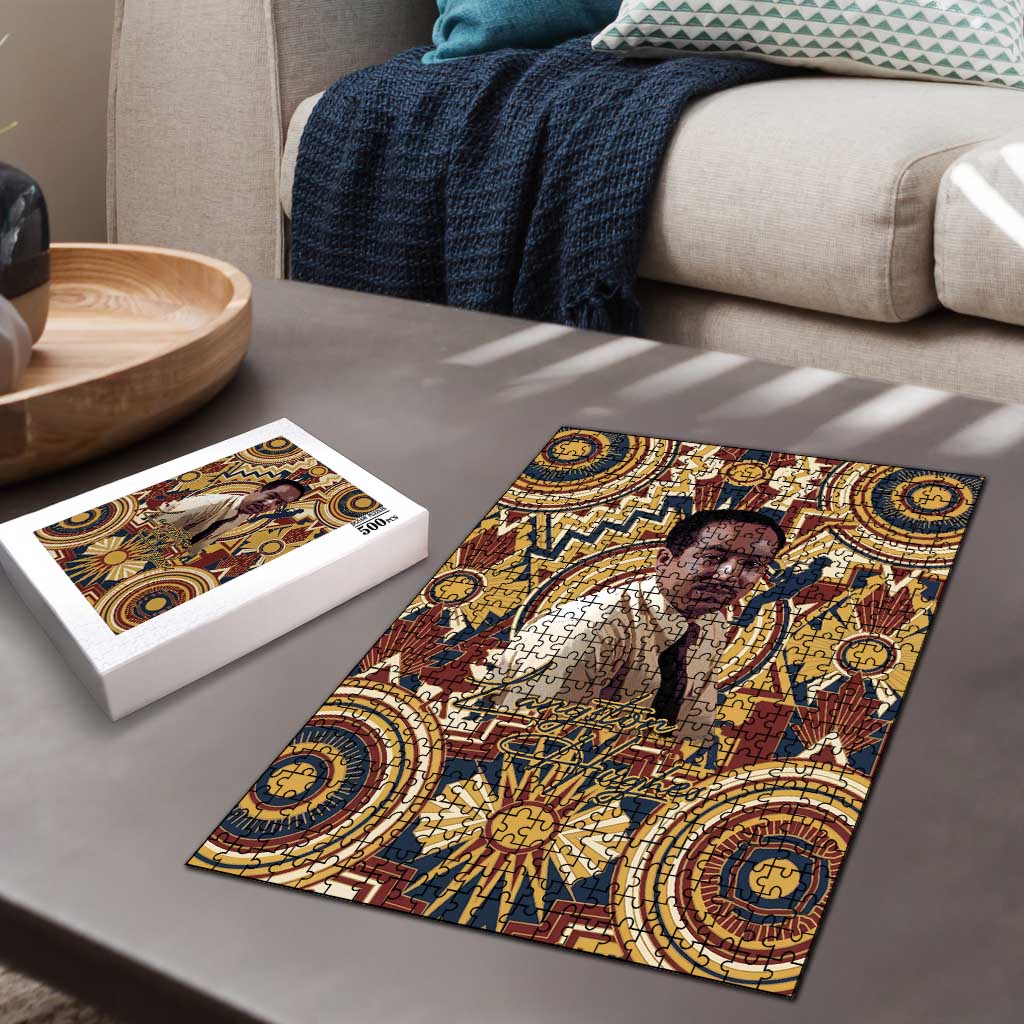 Langston Hughes Puzzle Vibrant Jazz Age Pattern - Typewriter and Silhouettes Celebration of Harlem Renaissance - Wonder Print Shop