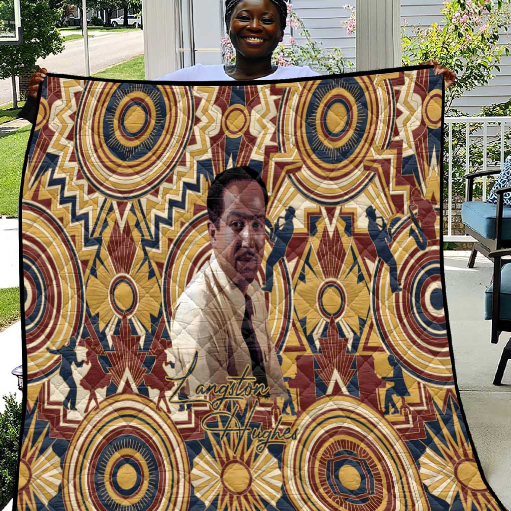 Langston Hughes Quilt Vibrant Jazz Age Pattern - Typewriter and Silhouettes Celebration of Harlem Renaissance - Wonder Print Shop