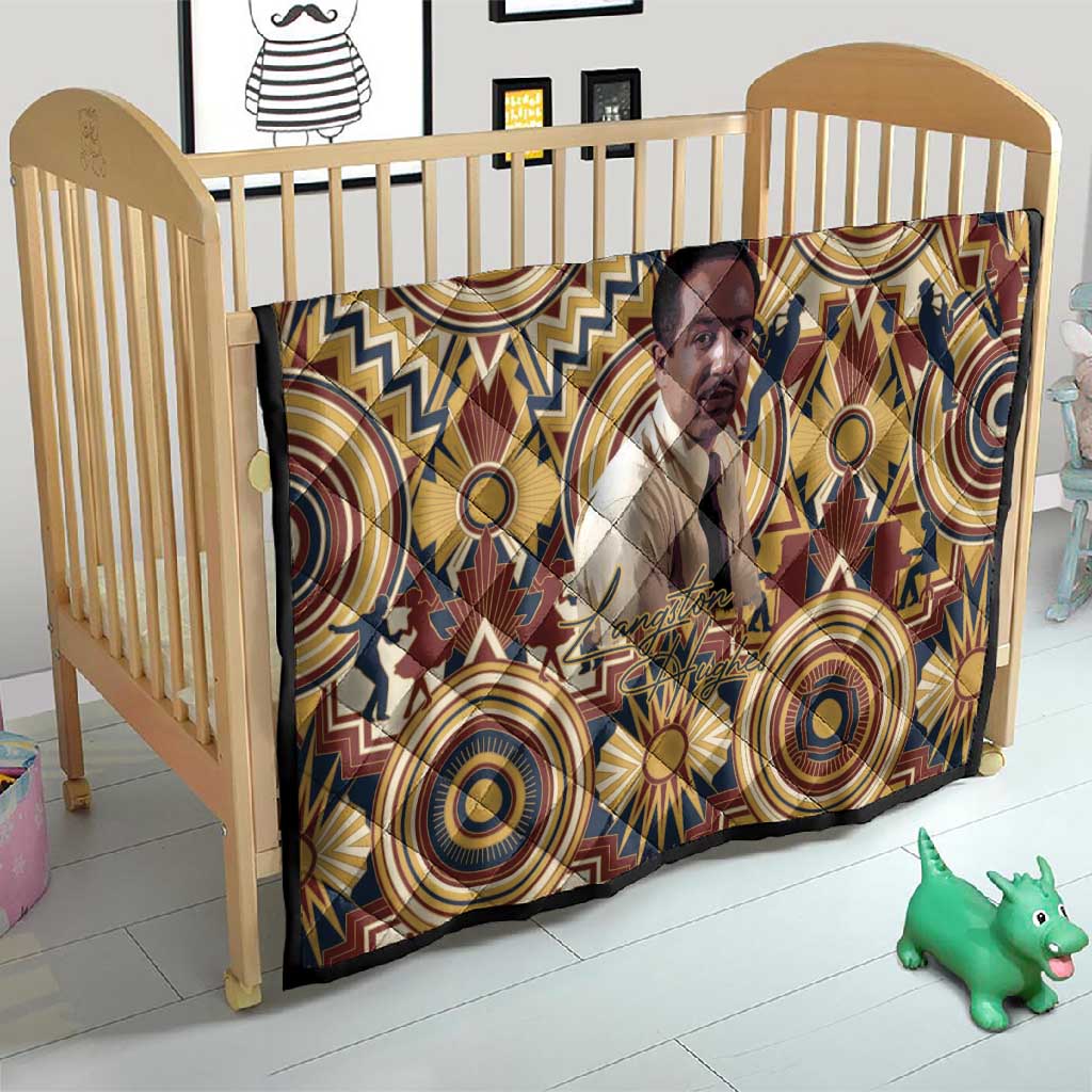 Langston Hughes Quilt Vibrant Jazz Age Pattern - Typewriter and Silhouettes Celebration of Harlem Renaissance - Wonder Print Shop