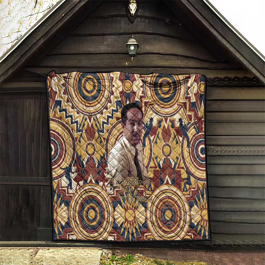 Langston Hughes Quilt Vibrant Jazz Age Pattern - Typewriter and Silhouettes Celebration of Harlem Renaissance - Wonder Print Shop