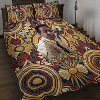 Langston Hughes Quilt Bed Set Vibrant Jazz Age Pattern - Typewriter and Silhouettes Celebration of Harlem Renaissance - Wonder Print Shop