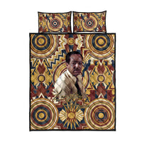 Langston Hughes Quilt Bed Set Vibrant Jazz Age Pattern - Typewriter and Silhouettes Celebration of Harlem Renaissance - Wonder Print Shop