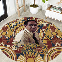 Langston Hughes Round Carpet Vibrant Jazz Age Pattern - Typewriter and Silhouettes Celebration of Harlem Renaissance - Wonder Print Shop