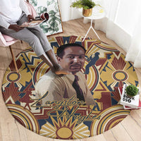 Langston Hughes Round Carpet Vibrant Jazz Age Pattern - Typewriter and Silhouettes Celebration of Harlem Renaissance - Wonder Print Shop