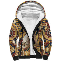 Langston Hughes Sherpa Hoodie Vibrant Jazz Age Pattern - Typewriter and Silhouettes Celebration of Harlem Renaissance - Wonder Print Shop